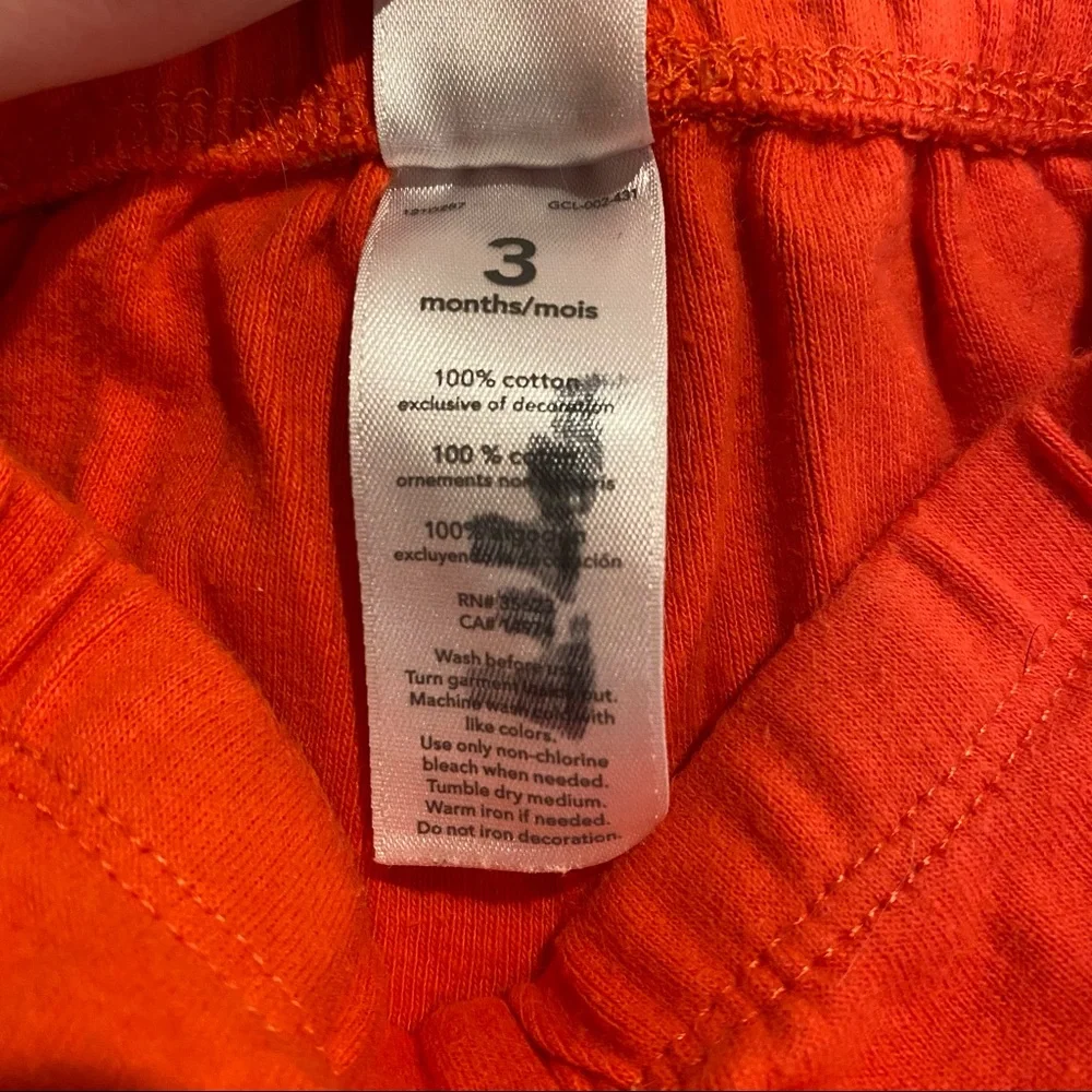 Carter's Baby Orange Lettuce Trim Pants Size 3 Months